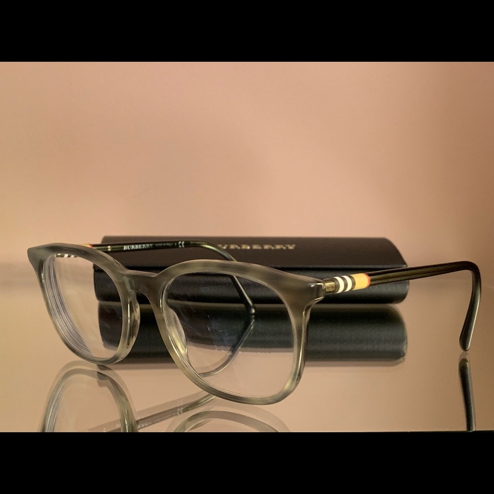 BURBERRY RARE Gray rims with side logo print eyeglasses